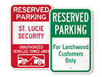 Reserved Parking Signs