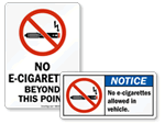 No E-Cigarette Signs