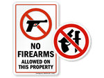 Visitor No Weapons Decals