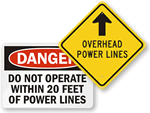 Overhead Power Line Signs