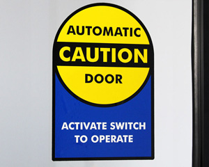 Automatic Door, Activate Switch To Operate Label