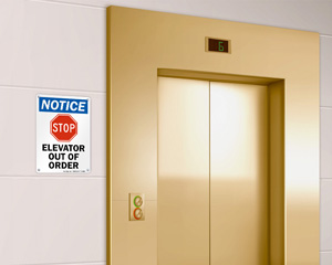 Stop Elevator Out Of Order Sign