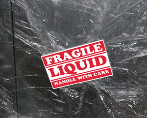 Fragile Liquid Handle with Care Label