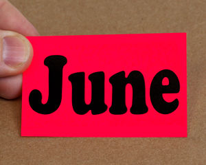 Color coded label for June