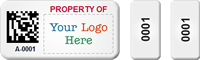 Custom 3 in 1 2D Barcode Logo Asset Tag