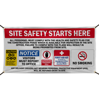 Construction Site Safety Starts Here Banner