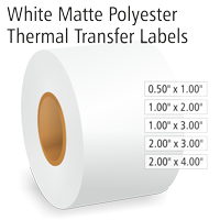 White Matte Polyester Thermal Transfer Labels