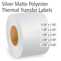 Silver Matte Polyester Thermal Transfer Labels