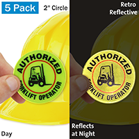 Authorized Fork Lift Operator Hard Hat Label