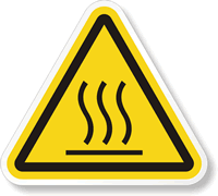 ISO W017  Burn Hazard/Hot Surface Label