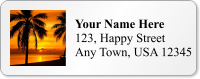 Personalized Address Label With Palm Tree Sunset Symbol