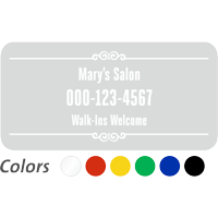 Customizable Name and Number, Designer Single-Sided Label