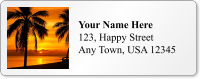 Golden Palm Tree Sunset Image Custom Address Label