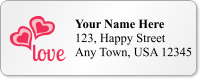Add Own Name, Address Label With Love Symbol