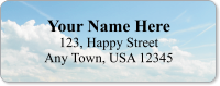 Personalized Address Label With Puffy Clouds Symbol