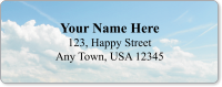 Custom Address Label With Puffy Clouds Graphic