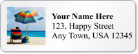 Personalized Address Label With Seaside Beach Chair Graphic