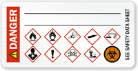 Danger, Biohazard and GHS Secondary Label