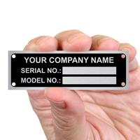 Rectangular Equipment Name Plate (11/16" x 2 1/8")