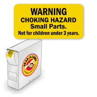 Warning Choking Hazard Label In a Box