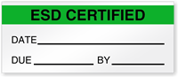 ESD Certified Write On Quality Control Label