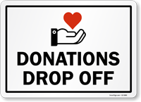 Donations Drop Off Sign