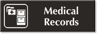 Medical Records Engraved Sign File Cabinet Symbol