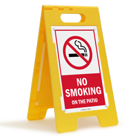 No Smoking On the Patio FloorBoss Free Standing Sign