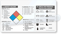 NFPA Diamond Self Laminating Label with PPE Symbols