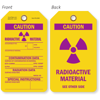 Caution Radioactive Material Contamination Data Tag
