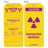 Caution Radioactive Material Contamination Level Tag