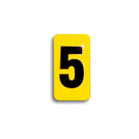 Character Black on Yellow "5" For Horizontal Mounting Holder