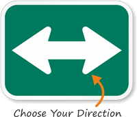 Two Directional Arrow Sign  MUTCD Compliant