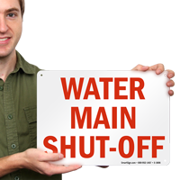 Water Shut-Off Fire & Emergency Sign