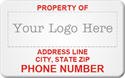 Asset Label, Property of Company Name Phone Number