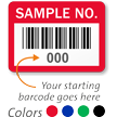 SAMPLE NO., with barcode numbering