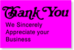 Thank You We Appreciate Business Label