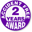 2 Years Accident Free Award Hard Hat Labels