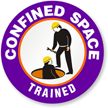 CONFINED SPACE TRAINED Hard HAT DECAL