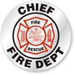 Chief Fire Dept Hard Hat Stickers