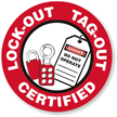 LOCK-OUT TAG-OUT CERTIFIED Hard HAT DECAL