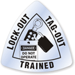 Lock-Out Tag-Out Trained Hard Hat  Decals