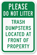 Please Do not Litter   Property Sign