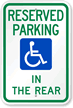 Reserved Parking In Rear Sign (With Graphic)