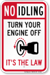 Turn Your Engine Off No Idling Sign
