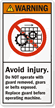 Do Not Operate With Guard Removed Warning Label