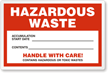 Custom Hazardous Waste Label