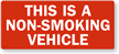 Non-Smoking Vehicle Label