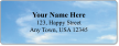 Custom Address Label With Clear Blue Sky Graphic
