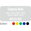 Customizable Company Name and Timing, Single-Sided Label
